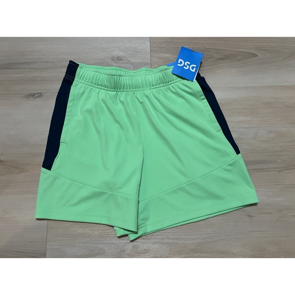 DSG Boys' All Sport Short Size Medium Hyper Lime University Navy Youth Kids